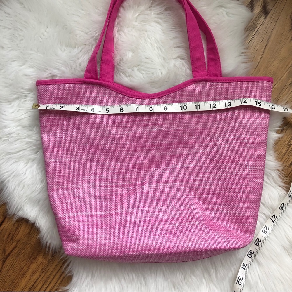 Pink Raffia Beach/Pool Tote Bag - Picture 5 of 5